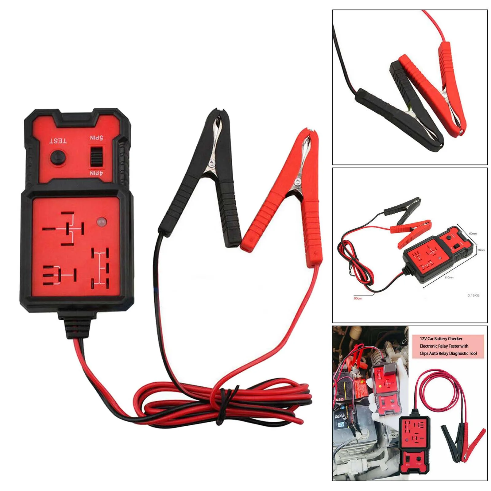 

Metal 12V Car Relay Battery Diagnostic Detector Relay Detection