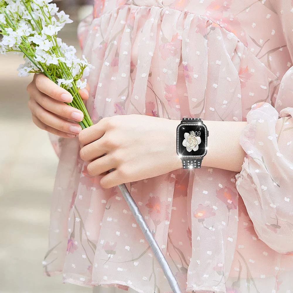 Чехол для Apple Watch Series 5 4 3 2 1 38 мм 42 40 44 чехол Чехол-бампер с алмазами защитный IWatch