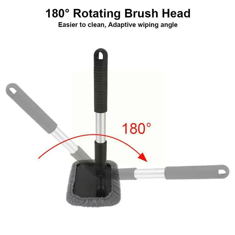 

Car Window Cleaner Brush,Windshield Glass Cleaning Aluminum 8Pcs Microfiber Handle with Tool Covers Extendable