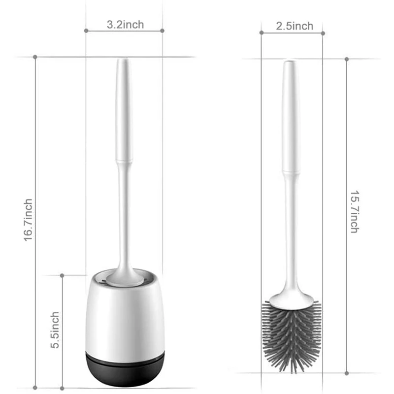 Щетка и держатель для унитаза 2 упаковки силиконовая Для Чистки с сушильным