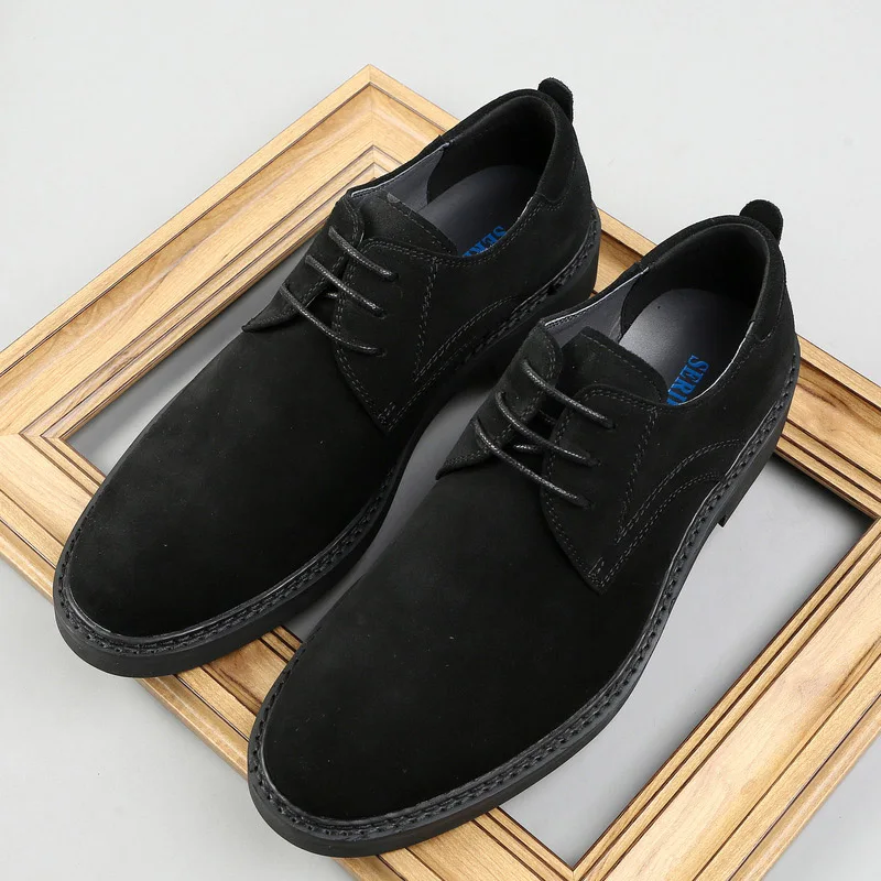 

Luxury Men Oxford Shoes Men Dress Shoes Genuine Suede Leather Italian Pointed Toe Lace up Wedding Office Party Formal Shoes G146