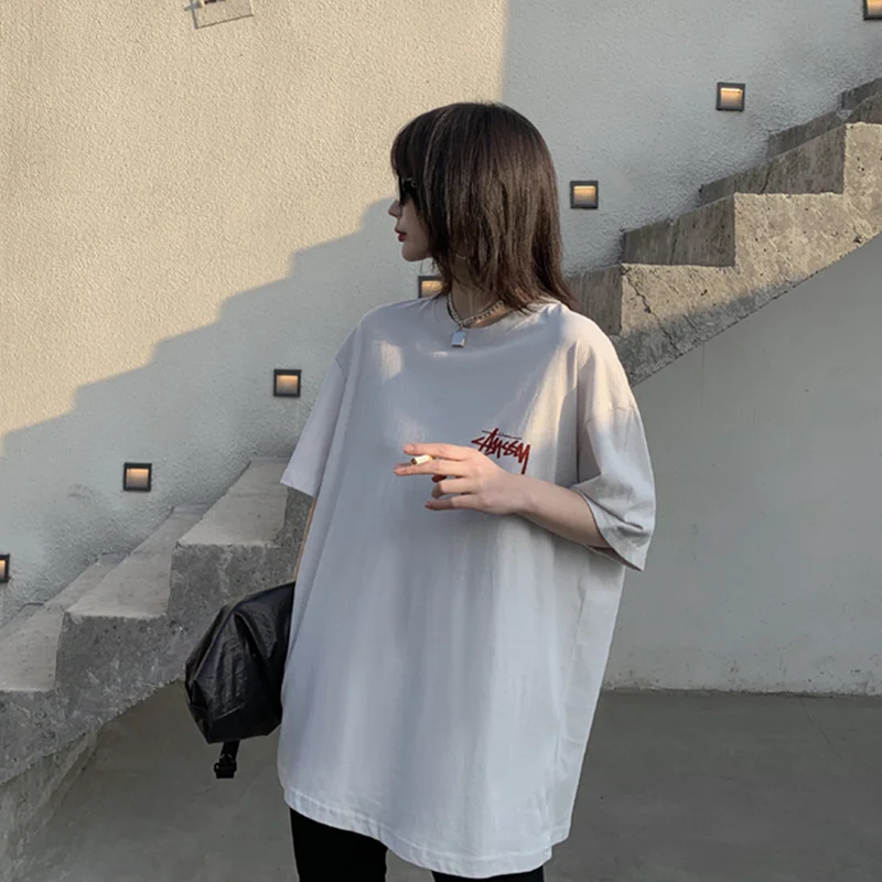 

2021 summer new short-sleeved t-shirt women's elegant tops Korean style loose all-match fashion tops