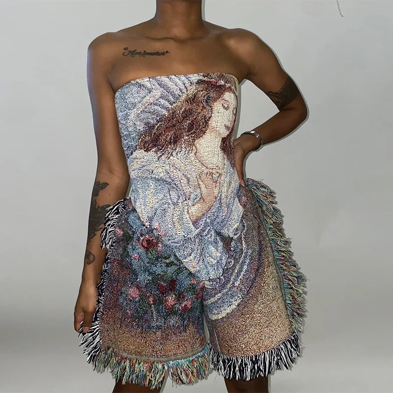 Женский комбинезон с винтажным рисунком лица свободный хипстерский костюм в