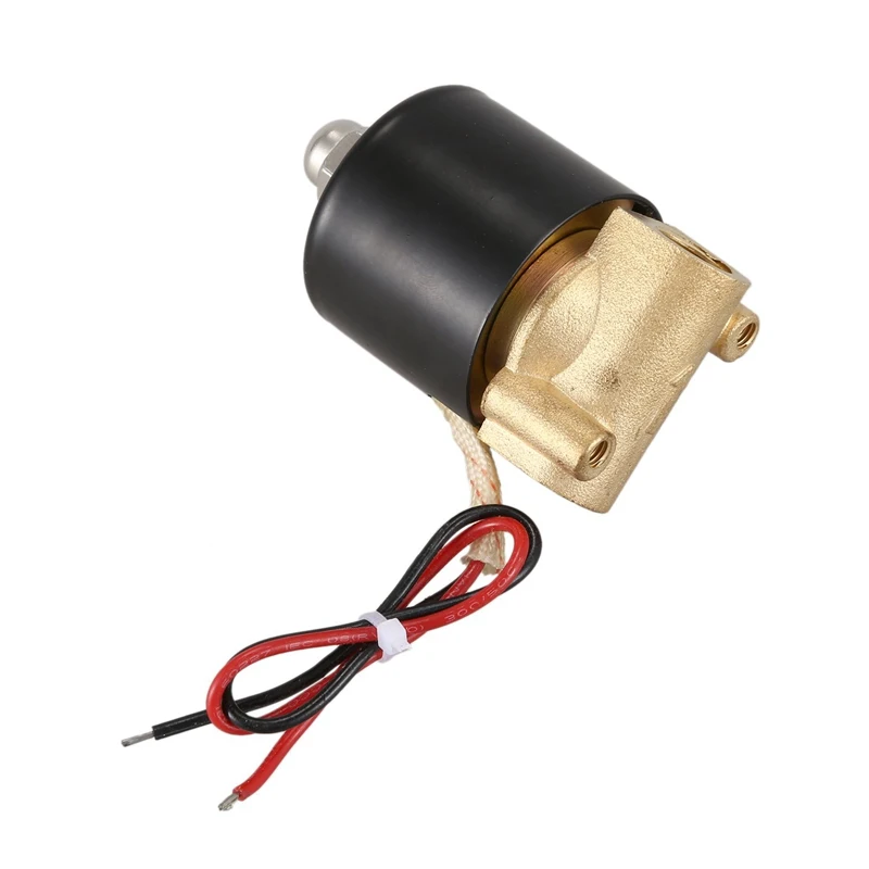 Промо акция! 1/4 &quotDC12V латунь Соленоидный клапан вода газ NC 5 ~ 100C Новый| |