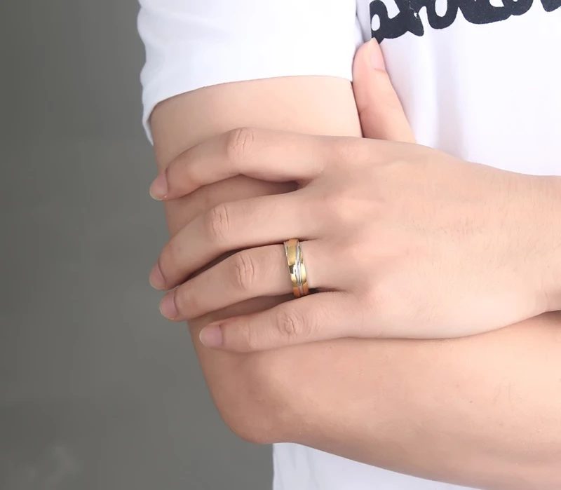 Vnox 3 цвета обручальное кольцо для мужчин/женщин из нержавеющей стали 316