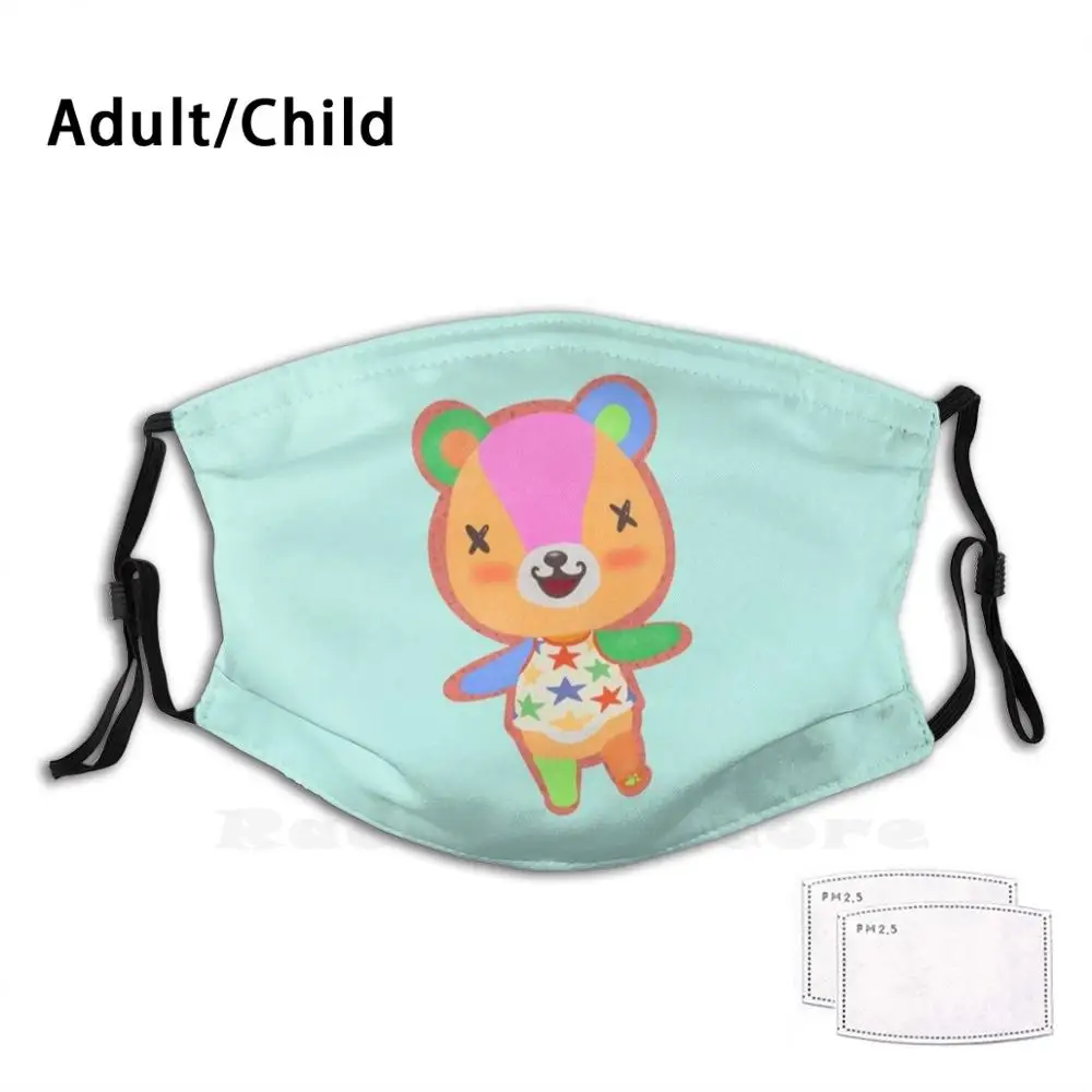 

Stitches Print Washable Filter Anti Dust Mouth Mask Acnh Acnl New Leaf Island Video Game Animal Crossing Horizons Aesthetic