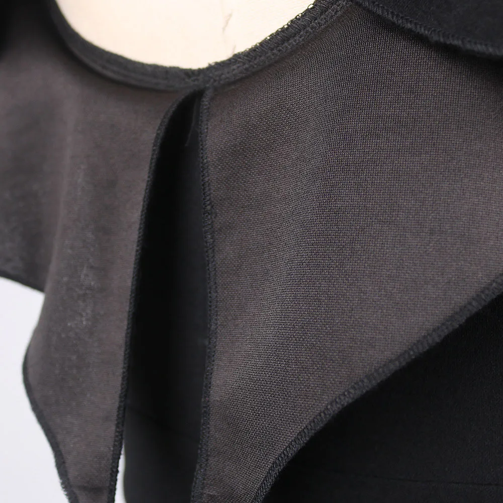 

2021 Summer New Western Style Round Neck Sleeveless High Waist Plus Size Ruffle Casual Women's Dress Solid Color