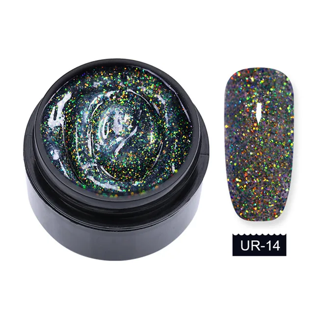 glitter14 UR SUGAR 15 мл сверкающий Удлинительный УФ-гель лак мерцающий блеск твердость ногтей Советы Инструменты строитель полиуф гель лак - Цвет: glitter14