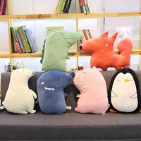 forest animal series cartoon dinosaur panda soft stuffed plush doll fox kawaii home decor pillow cushion gift for children toy