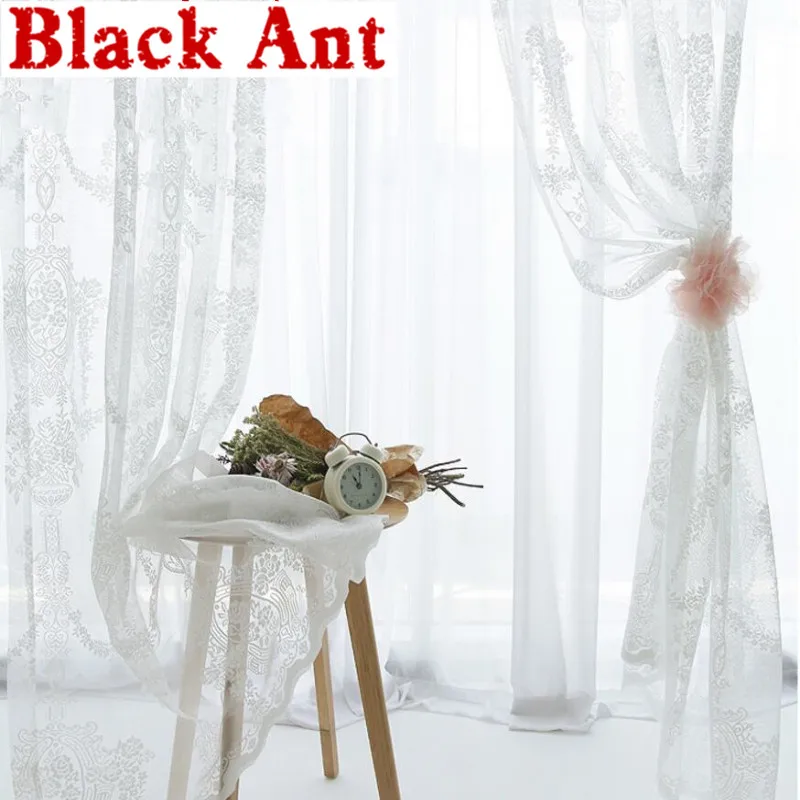 Жаккардовые белые занавески s кружевные прозрачные вуали для окна гостиной
