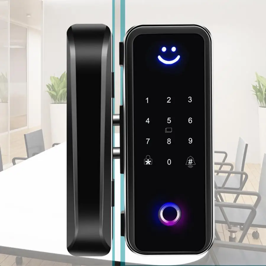 Умный Замок со стеклянной дверью сканером отпечатков пальцев IC-картой Bluetooth