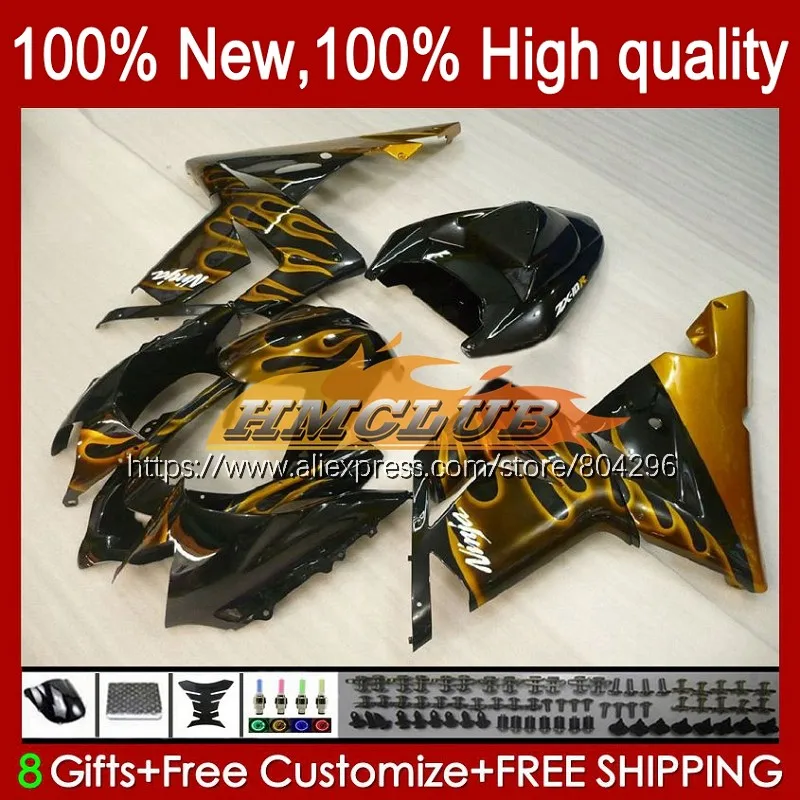 

Body kit For KAWASAKI NINJA ZX 1000 CC ZX-10R 2004 2005 Gold flames 84No.40 ZX 10 R ZX1000CC 1000CC ZX 10R ZX10R 04 05 Fairing