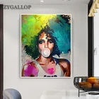 Картина маслом с изображением Африканской женщины граффити Искусство Холст Плакаты и принты абстрактная фигурка настенные картины Домашний декор квадратные безрамочные