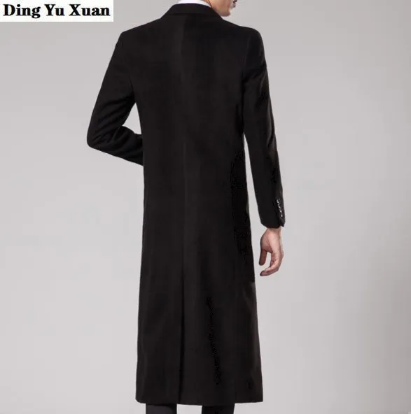 

Autumn Spring Plus Size Knee Length Trench Coat for Men Business Casual Long Black Blazer Korean Style Slim Fit Overcoat 3XL 4XL