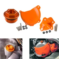 nicecnc motorcycle water pump guard protector clutch cover oil fuel filler cap for ktm freeride 350 xcf w six days xc f 250
