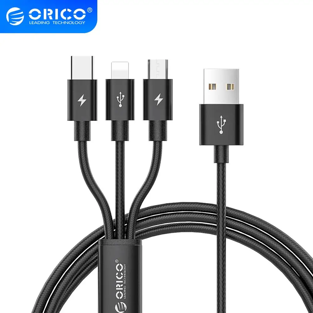 ORICO USB кабель для iPhone 7 6 6s 5 5s зарядное устройство зарядки Micro Type C 3 в 1 мобильный