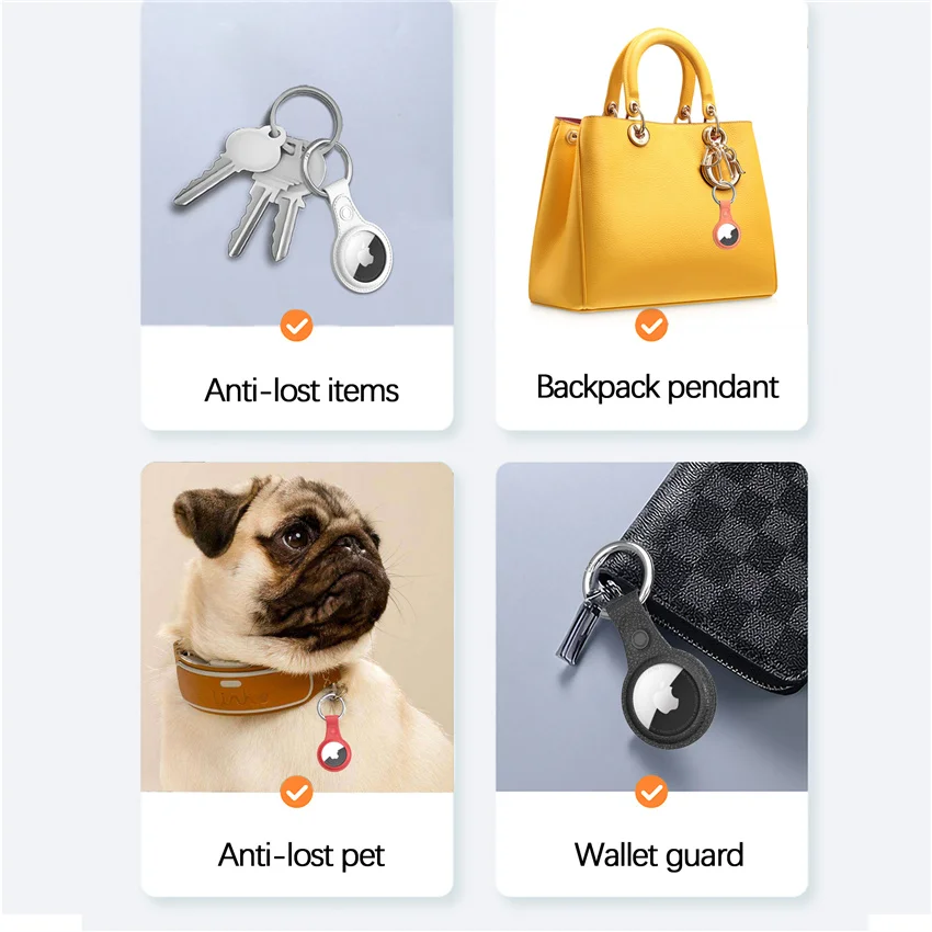 

Airtags Protection Cover for Apple Leather Protective Case Anti-lost Protector Shell for Air Tags Accessories Locator Tracker