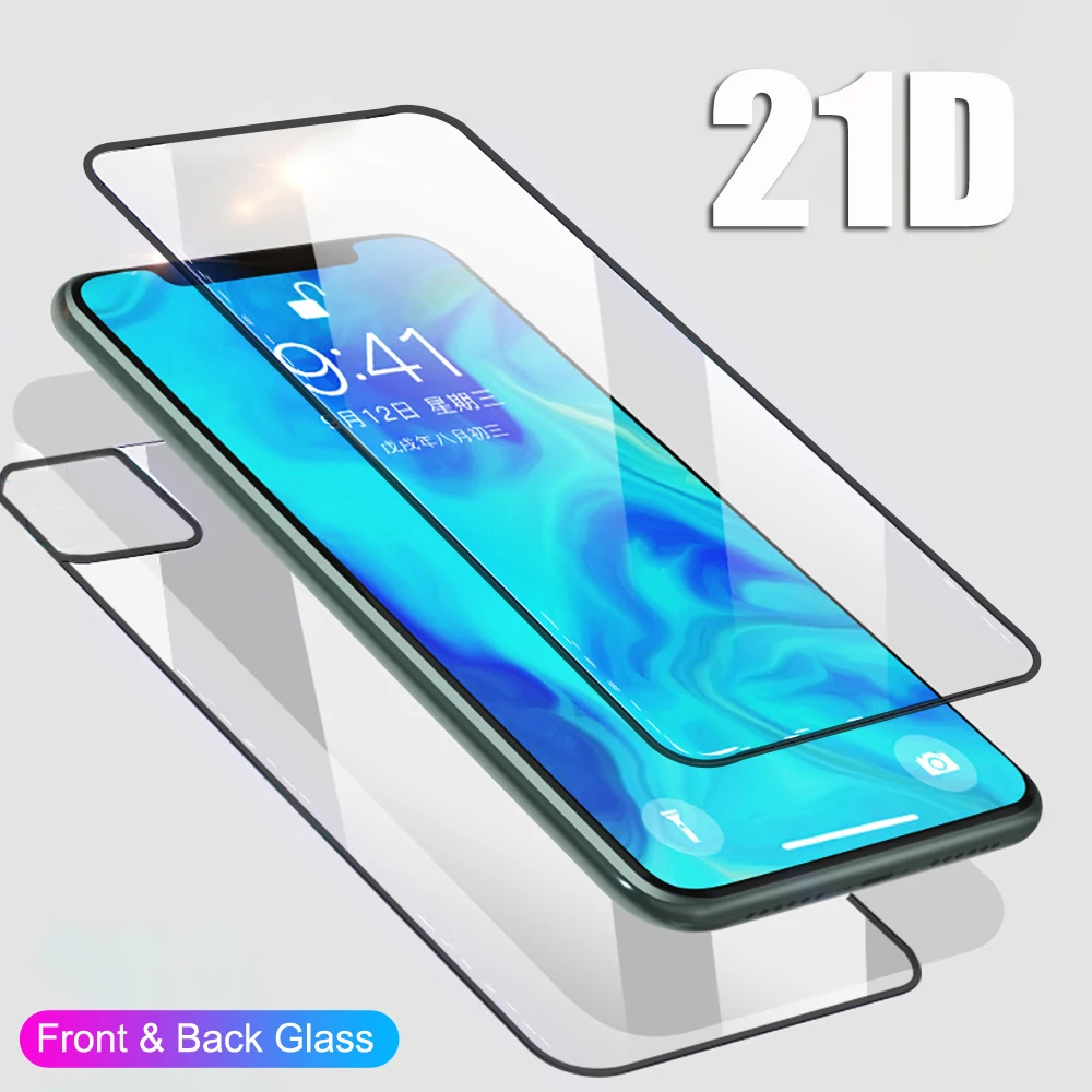 Защитная пленка изогнутая защитная 21D для экрана iPhone 11 Pro Max Pro|Защитные стёкла и