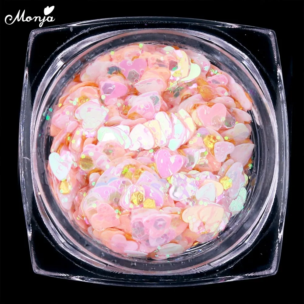 Monja 6 коробок/Набор для нейл-арта ультратонкие Необычные Порошковые блестки Самоклеящиеся DIY блестящие хлопья маникюрные украшения Аксессуары
