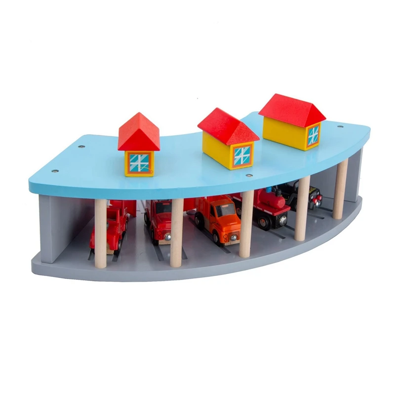 

Wooden Railway Track Accessories Parking Lot Series Compatible with Biro All Brands Wood Track Educational Toys for Kids