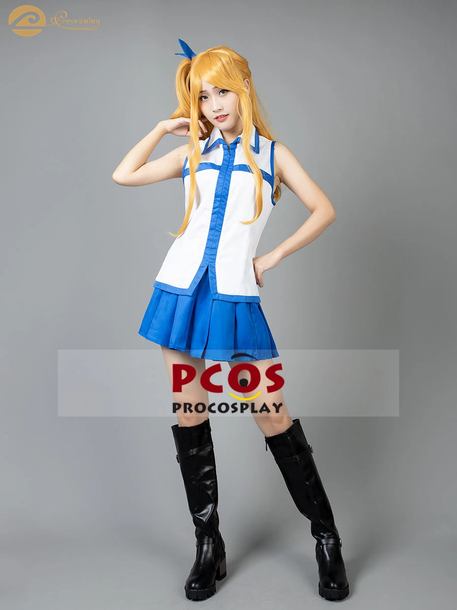 Женский маг волшебник Сказочный хвост Lucy Heartfilia наряды косплей костюм на Хэллоуин
