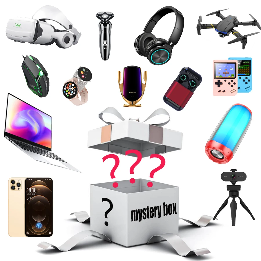 

Таинственная коробка Lucky, такие как дроны, телефон, Смарт-часы, геймпад, счастливая электронная версия 100%, сюрприз, Подарочная коробка на Рож...