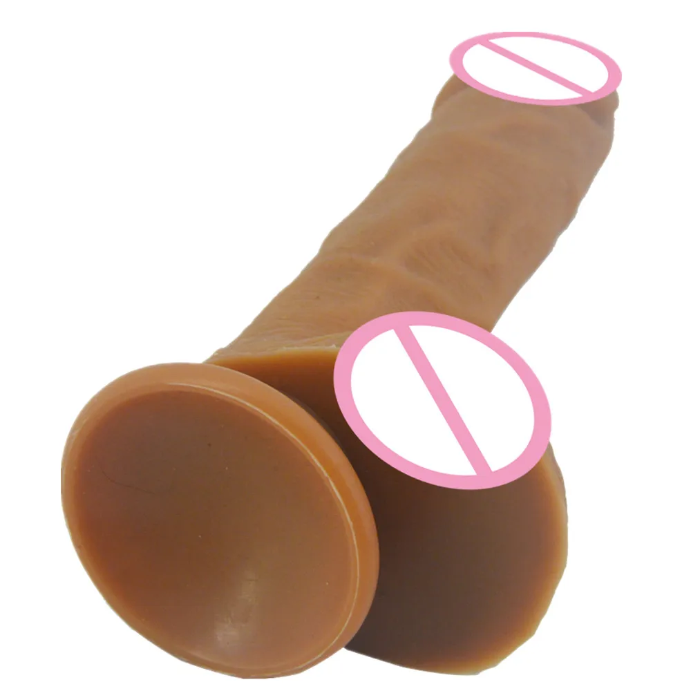 Реалистичный большой фаллоимитатор всасывающий мягкий силиконовый поддельный