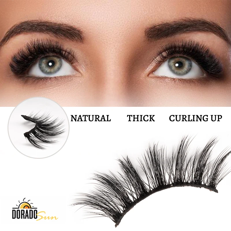 DORADOSUN 3D искусственные норковые косплей полная полоса ресницы 5 пар стрипенатурал