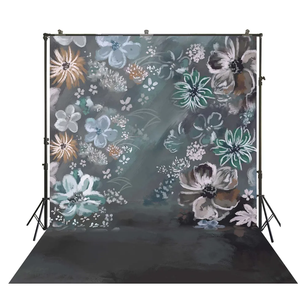 

Фон для фотосъемки новорожденных с изображением цветов в свадебной студии W-4095