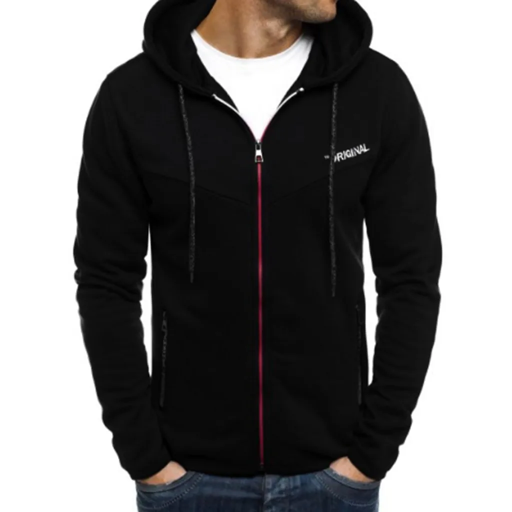 Мужская спортивная куртка на осень и зиму Повседневный пуловер молнии с принтом