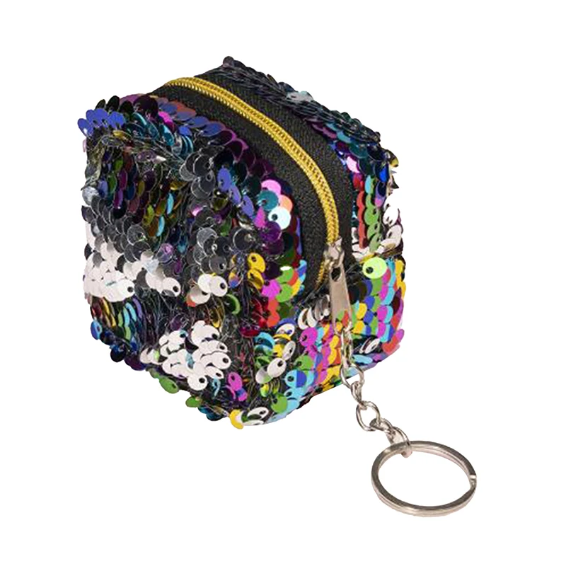 

Блестящий женский квадратный кошелек с блестками, маленький кошелек на молнии, кошелек для монет, держатель для карт, Женская мини-сумка для...