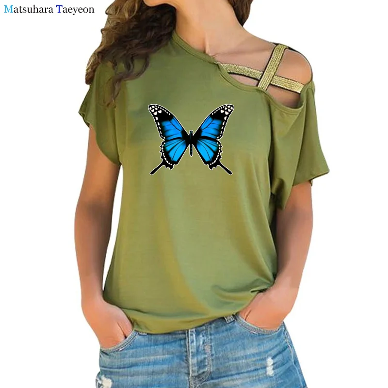 

Summer T-shirt Women T shirt Vogue Butterfly Cartoon Graphic Fashion T Shirts short Sleeve Top Tshirt Cute Animal print Tee