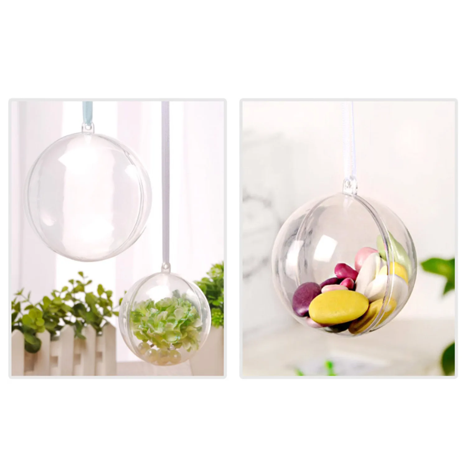 Behogar 20 шт. прозрачные Висячие шары для рождественской елки украшения дома