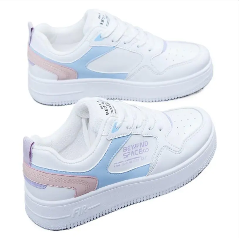 

Nice White Shoes Leather Sneakers for Women Spring Casual Shoes Female 2021 New Fashion Student White Sneakers Platform