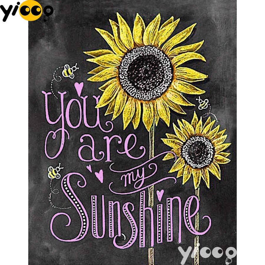Полноразмерная/круглая Алмазная картина you are my sunshine 5D алмазная вышивка сделай