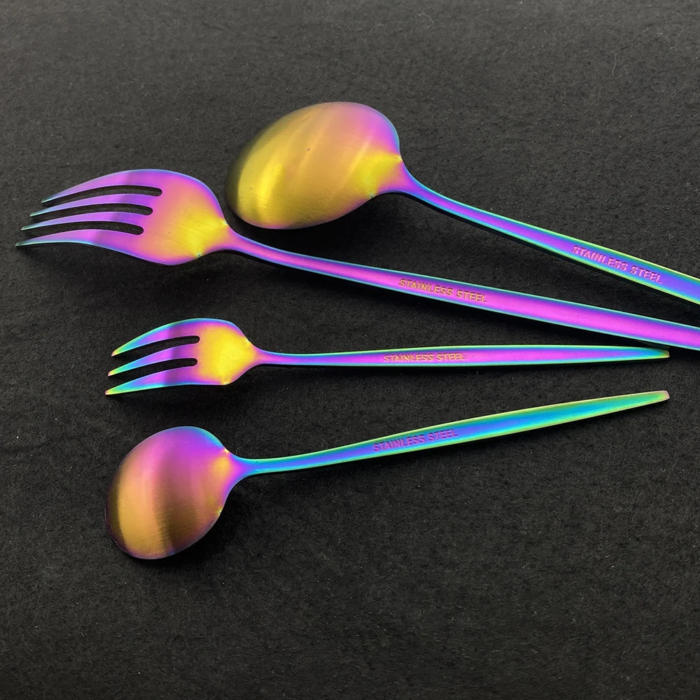 

30Pcs White Gold Matte Dinnerware Set Stainless Steel Knife Cake Fork Tea Spoon Cutlery Set Kitchen Flatware Tableware Set