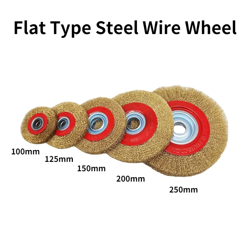 100 /125 /150 /200  Flat Steel Wire Wheel Brush/ Machine Flat Steel Wheel/ Flat Steel Wheel Brush/ Steel Wire Brush Rust Removal