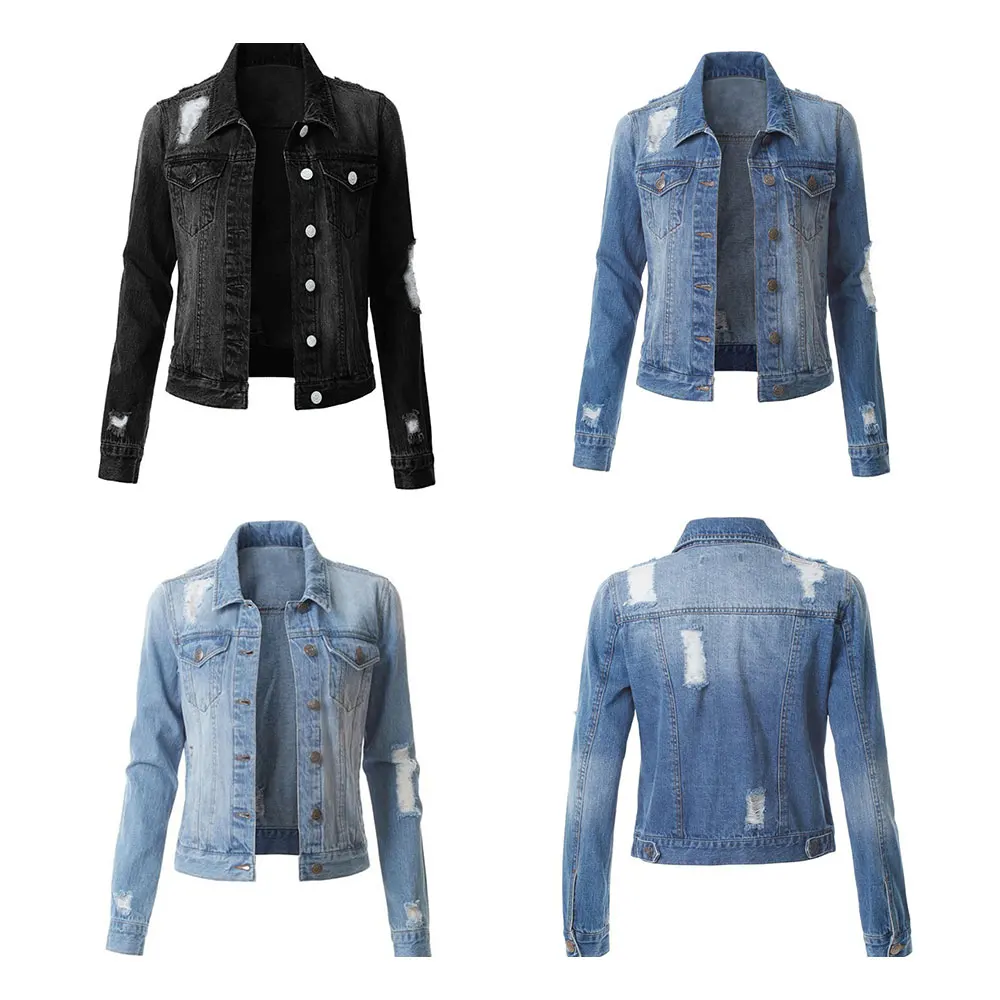 

Gentillove Denim Jackets Blue Coat 2020 Autumn Denim Jackets for Women Jeans Single Breasted Denim Coats Female Korean Coat