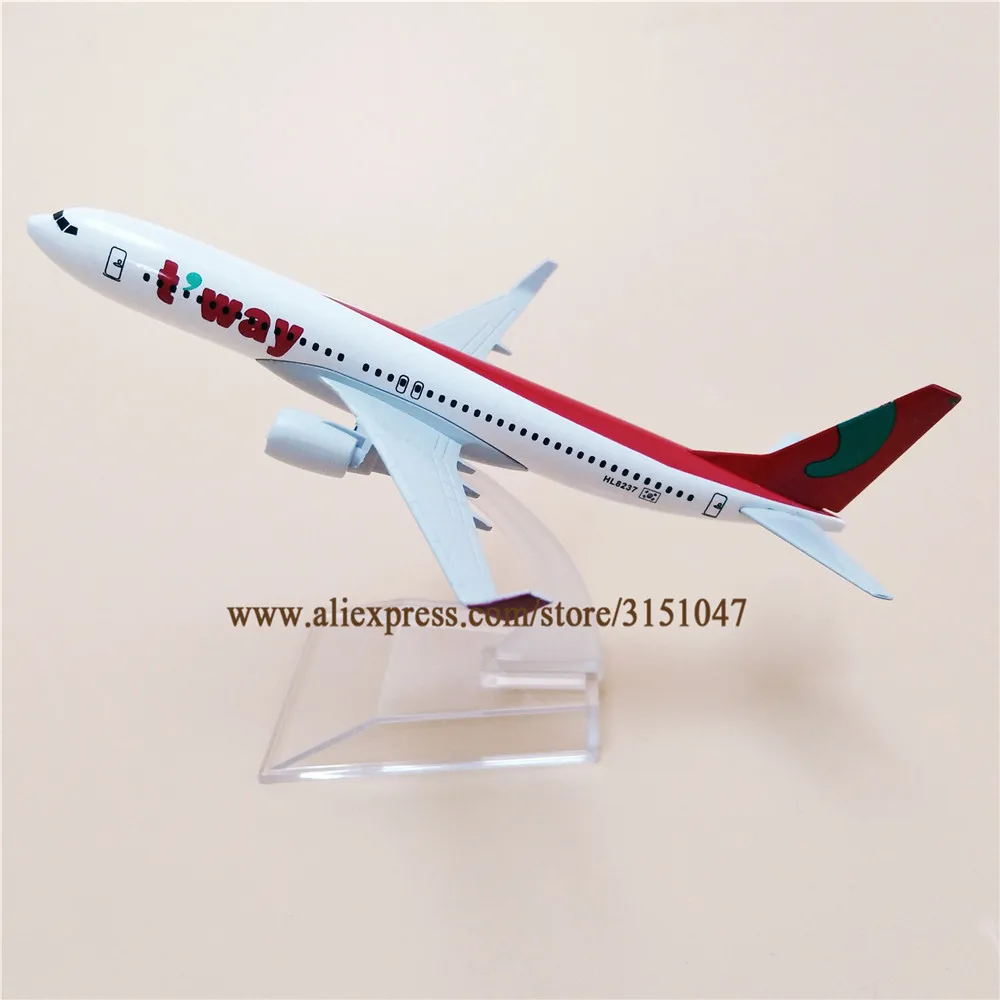 

16cm Air Korean T'WAY Airlines Boeing 737 B737 Airways Plane Model Alloy Metal Diecast Model Airplane Aircraft Airways Kids Gift