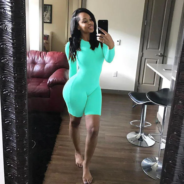 

Plus size Playsuit Women Jumpsuit 2021 Sexy Ladies O Neck Long Sleeve Bodycon Jumpsuit Female Casual Streetwear Playsuit Overall