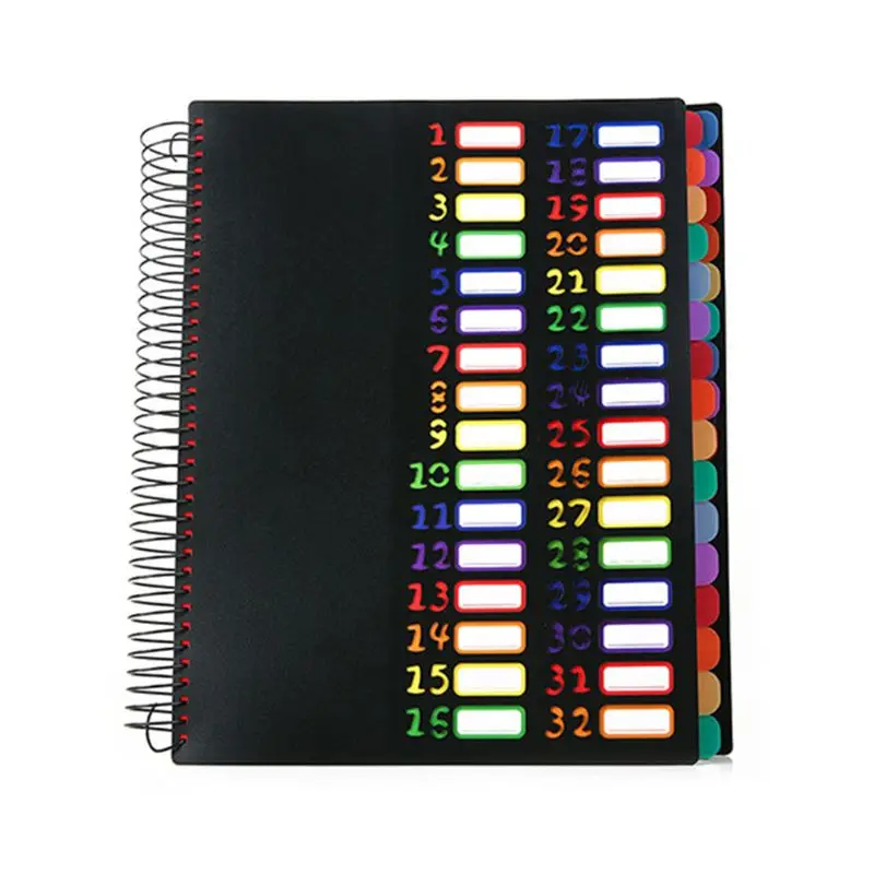 

Rainbow Color 32 Pages Classification File Folder Storage Document Bag Business Office Supplies