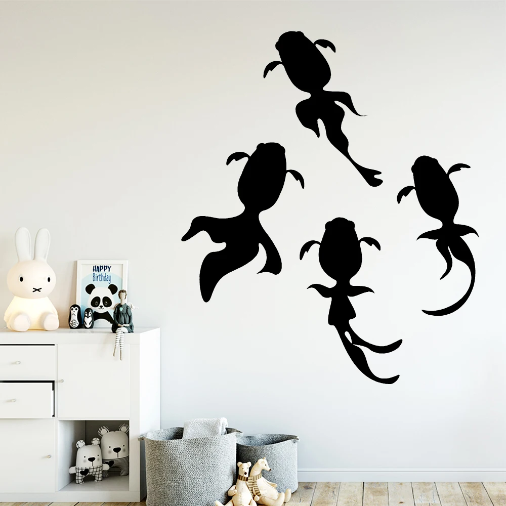 Новая золотая рыбка Wall Art Наклейки украшения мода стикер в простом стиле для