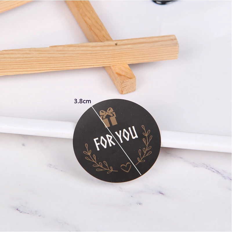 120pcs Round Sticker for you Sealing Self-Adhesive stickers DIY Gifts Posted Baking Decoration Black Package Label | Дом и сад