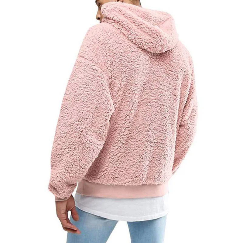 

Men Fluffy Pullover Fleece Sweater Winter Hoodie Warm Coat Hooded Sweatshirt USA