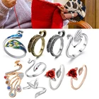 1 шт. Регулируемая вязальная петля для вязания крючком многостильная Металлическая петля Вязание кольцо наперсток для пальцев направляющие для пряжи Швейные аксессуары