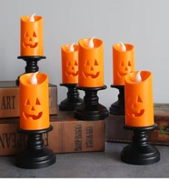 halloween candle light led colorful candlestick table top decoration pumpkin party happy halloween party decor for home 2021