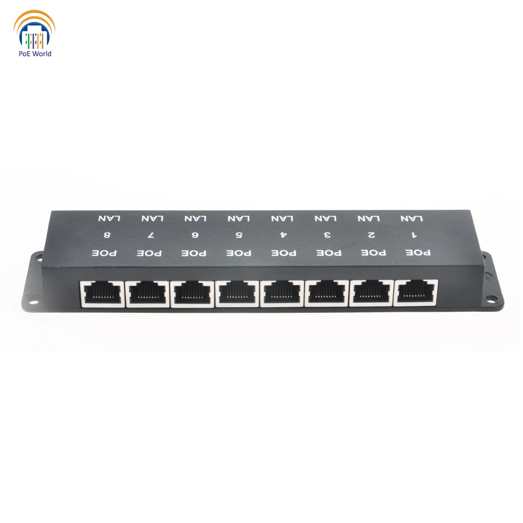 Passive PoE Injector 8 Port 48V 24V Patch Panel Ethernet Connector Adapter Add Power over To Any Switch MikroTik | Безопасность и