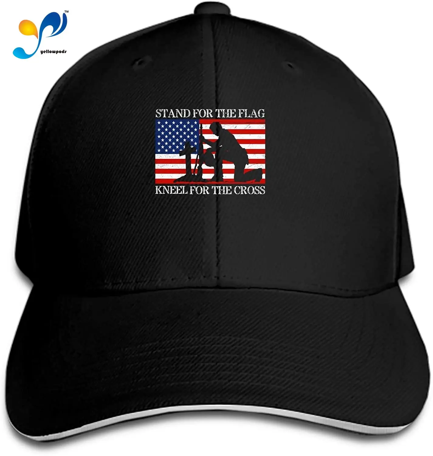 

Customized Unisex I Stand for The Flag and Kneel for The Cross Trucker Baseball Cap Adjustable Peaked Sandwich Hat