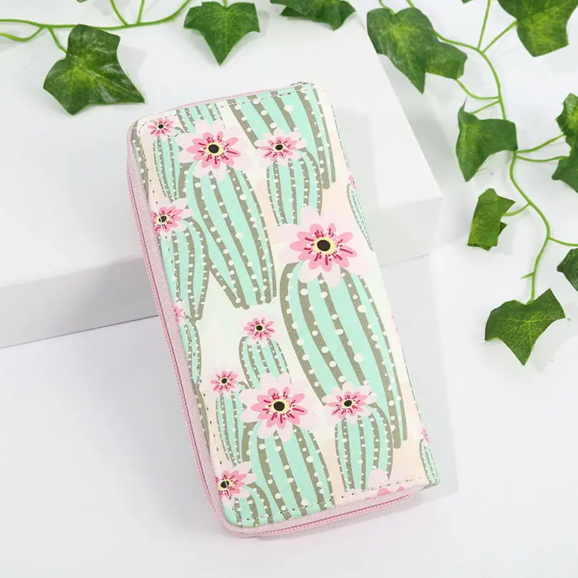 KANDRA Botanic Print кошелек для женщин веганский тропический летний клатч Фламинго ладонь кошельки органайзер для путешествий Подарок на молнии Держатель для карт