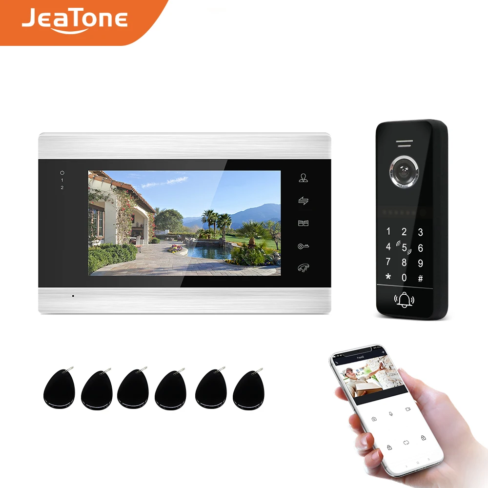 

Jeatone Tuya App Smart Wireless Wifi Video Intercom Doorphone With IR Video Door Bell Support Password Unlock RFID Card Unlock